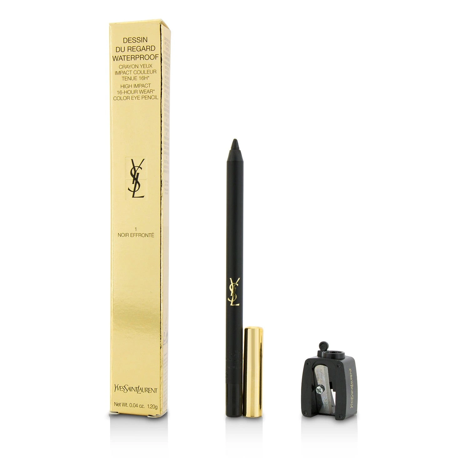 Yves Saint Laurent Dessin Du Regard Waterproof High Impact Color Eye Pencil - # 1 Noir Effronte 1.2g/0.04oz 3 Yves Saint Laurent Dessin Du Regard Waterproof High Impact Color Eye Pencil - # 1 Noir Effronte 1.2g/0.04oz