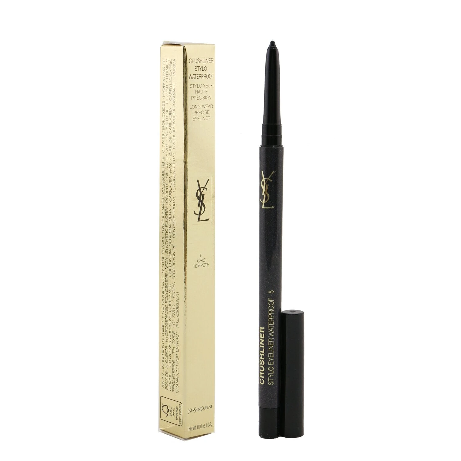 Yves Saint Laurent Crushliner Stylo Waterproof Eyeliner - # 05 Gris Tempete 0.35g/0.01oz 4 Yves Saint Laurent Crushliner Stylo Waterproof Eyeliner - # 05 Gris Tempete 0.35g/0.01oz - Image 2