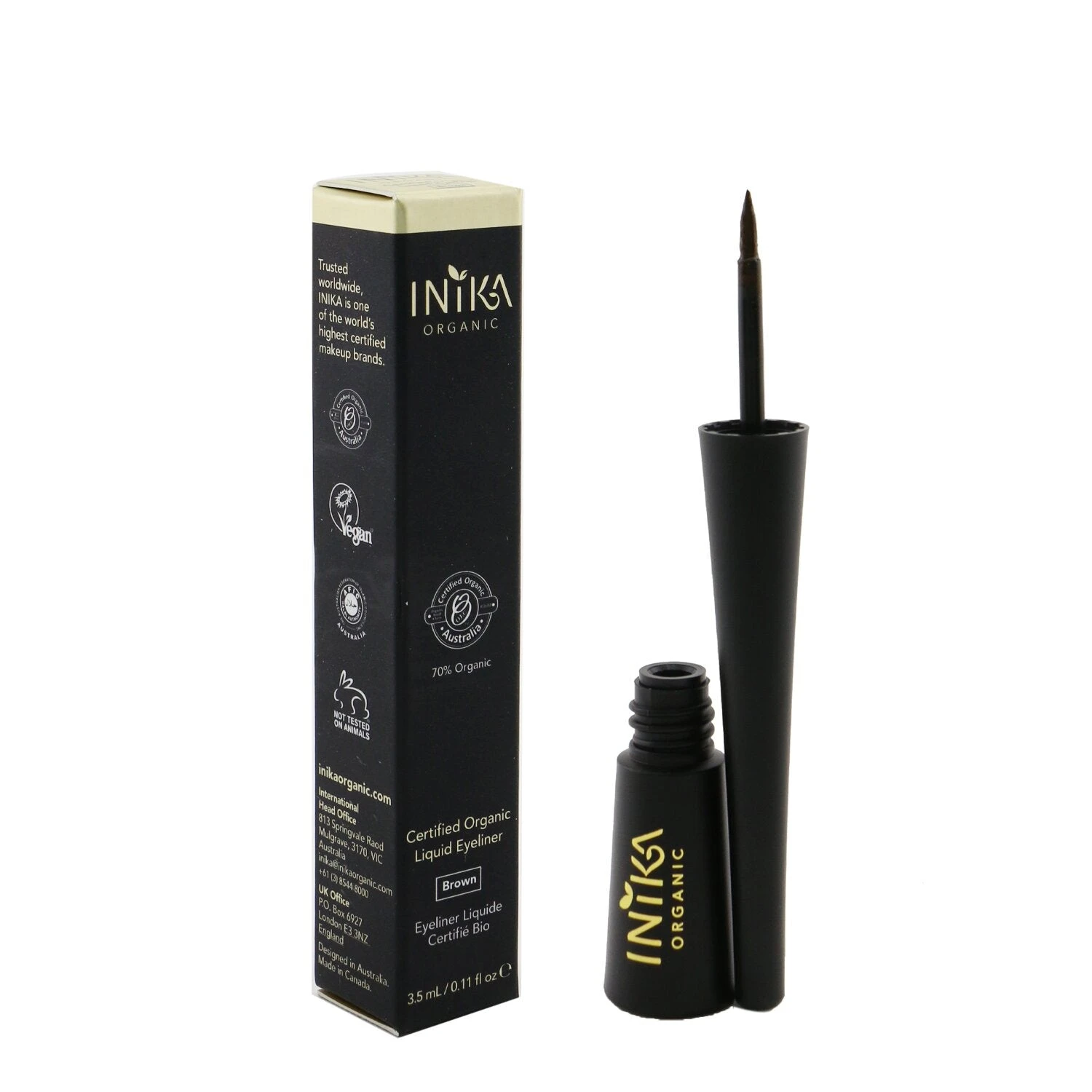 INIKA Organic Certified Organic Liquid Eyeliner - # Brown 3.5ml/0.11oz 4 INIKA Organic Certified Organic Liquid Eyeliner - # Brown 3.5ml/0.11oz - Image 2