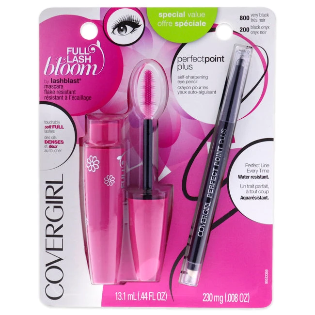 CoverGirl Full Lash Bloom Mascara & Perfect Point Plus Eye Pencil By CoverGirl For Women - 2 Pc 0.44oz Full Lash Bloom Mascara - # 800 Very Black, 0.008oz Perfect Point Plush Eye Pencil - # 200 Black Onyx 3 CoverGirl Full Lash Bloom Mascara & Perfect Point Plus Eye Pencil By CoverGirl For Women - 2 Pc 0.44oz Full Lash Bloom Mascara - # 800 Very Black, 0.008oz Perfect Point Plush Eye Pencil - # 200 Black Onyx