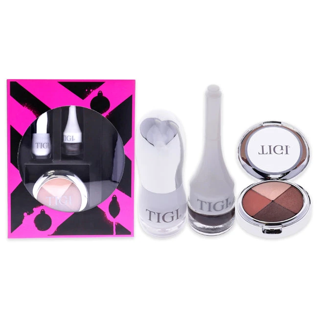 TIGI Total Knockout Set By TIGI For Women - 4 Pc Set 0.301oz Hight Density Quad Eyeshadow - Love Affair , 0.11oz Luxe Lip Gloss - Dumb Blonde, 0.14oz Decadent Lipstick - Fierce, 0.10oz Creme Eyeliner - Graphite 3 TIGI Total Knockout Set By TIGI For Women - 4 Pc Set 0.301oz Hight Density Quad Eyeshadow - Love Affair , 0.11oz Luxe Lip Gloss - Dumb Blonde, 0.14oz Decadent Lipstick - Fierce, 0.10oz Creme Eyeliner - Graphite